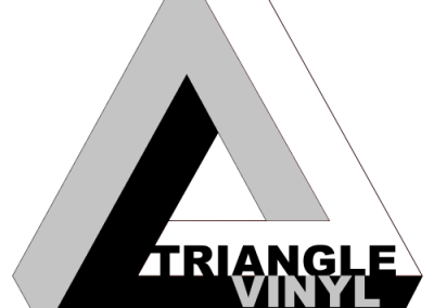 triangle vinyl logo title grey